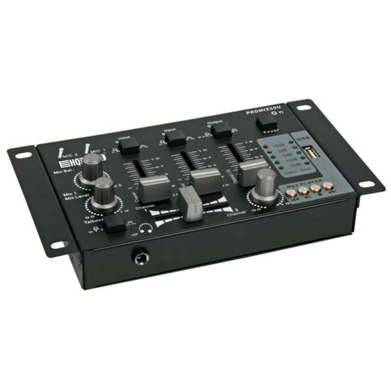 HQ-Power table de mixage - 2 canaux + entrée usb