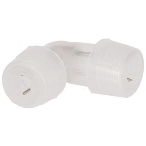 HQ-Power Transparenter L Connector für Lichtschlauch und LED Lichtschlauch, 1 Stück, L förmiger Eckverbinder für flexible Lichtinstallationen, unauffälliger Anschluss, einfache Montage