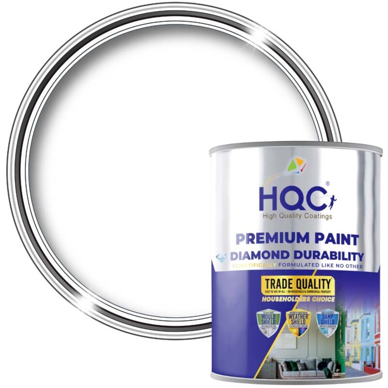 Hqc Durable Kitchen Matt Paint - Washable, Grease & Stain Resistant - White - 1L