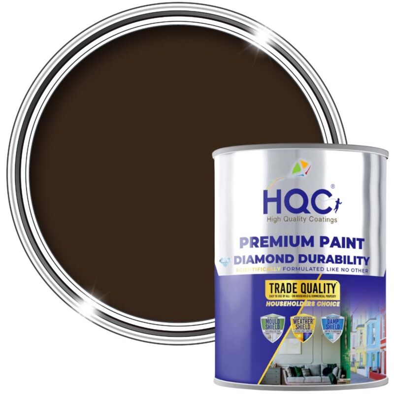 Hqc Kitchen & Bathroom Paint - Mould Resistant, Washable & Durable - Brown - 1L
