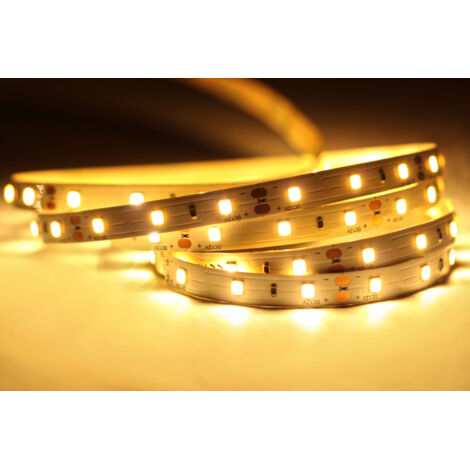 HQS-6W-60LED-WW-12V-5m : Ruban LED professionnel 6 W/m, 12 V, 60 LED 2835 blanc chaud, 3000 K, IP33
