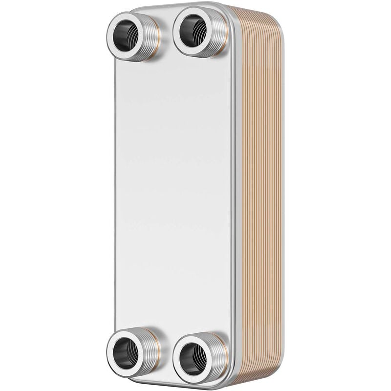 Wiltec - changeur de chaleur thermique avec 20 plaques – 286 x 116 x 638 mm – max. 115 kW – 1 l par passe – en Acier inoxydable – pour Eau Solaire