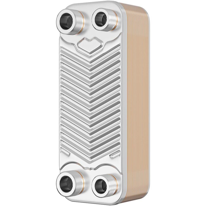 Wiltec - changeur de chaleur thermique avec 20 plaques – 191 x 73 x 638 mm – max. 44 kW – 0,36 l par passe – en Acier inoxydable – pour Eau Solaire