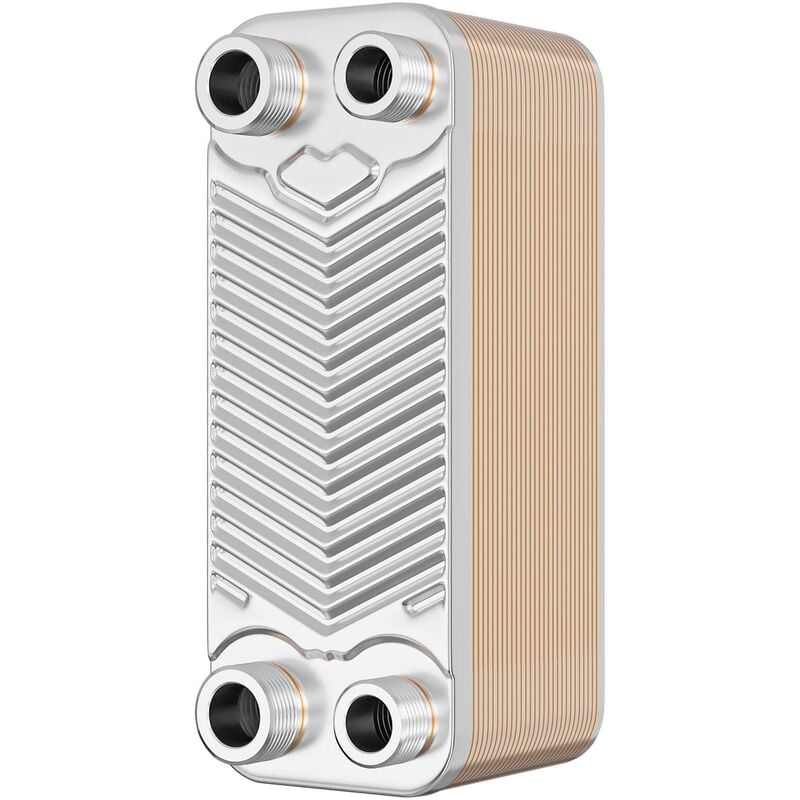 Wiltec - changeur de chaleur thermique avec 30 plaques – 191 x 73 x 862 mm – max. 66 kW – 0,54 l par passe – en Acier inoxydable – pour Eau Solaire