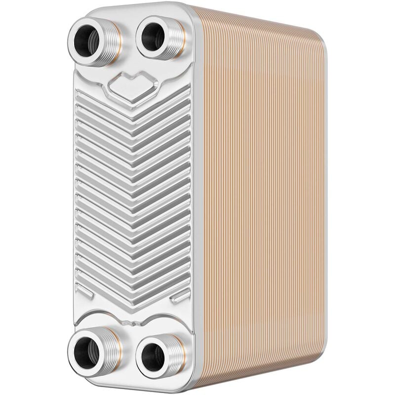 Wiltec Échangeur de chaleur thermique avec 60 plaques – 191 x 73 x 1534 mm – max. 130 kW – 1,08 l par passe – en Acier inoxydable – pour Eau Solaire