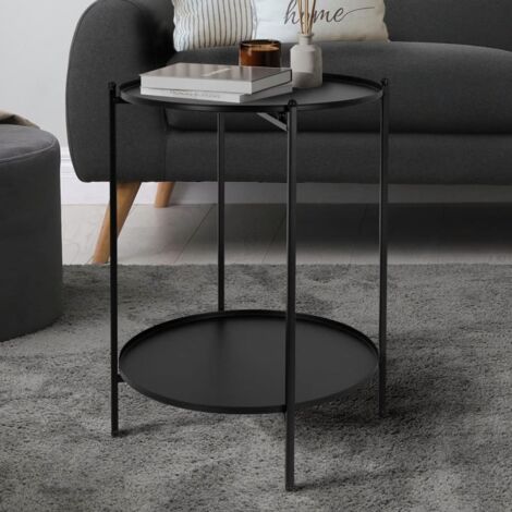 H&S Collection Table d'appoint Métal 50,5 cm Noir