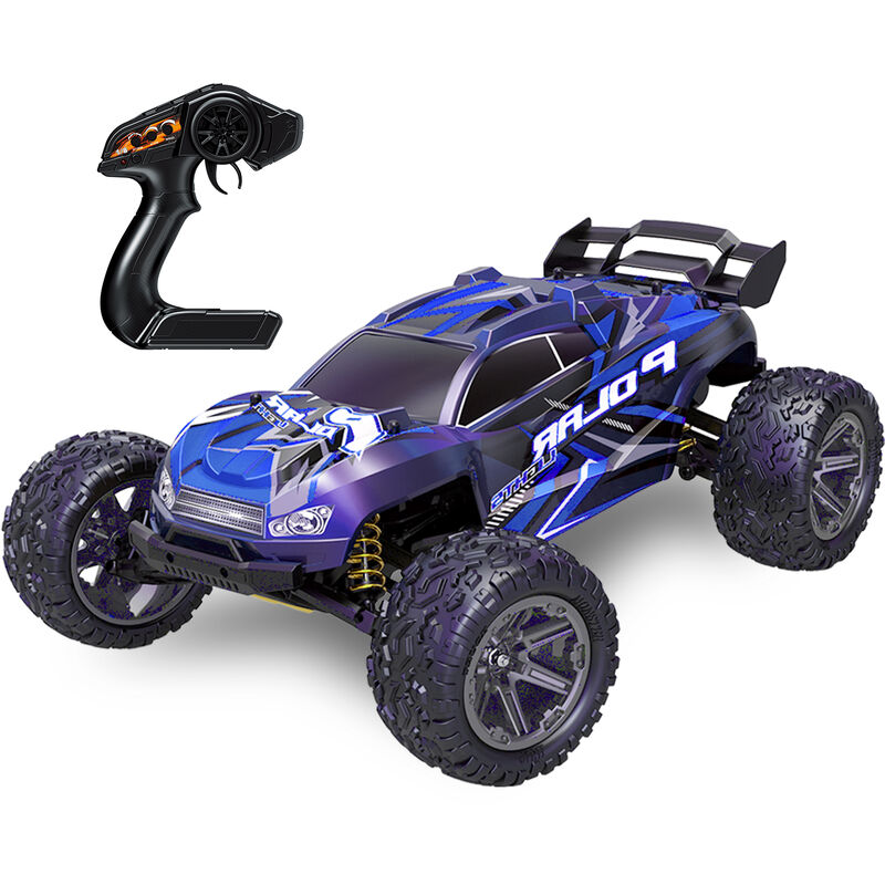 

HS10412 RC Car de alta velocidad 1/8 2.4GHz Racing Car 45km / h 2WD Off-Road Car, Azul, 1 BATERiA