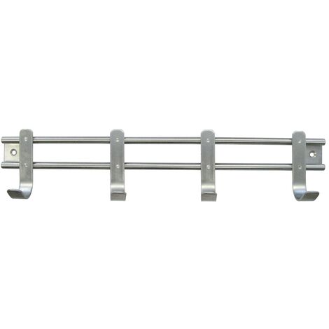 HSI Garderobenleiste, mit 4 Haken, Edelstahl, 360x75mm, 1 STK