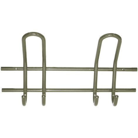 HSI Garderobenleiste, offen, mit 2 Haken, Eisen, nickelfarbig, 280mm, 1 STK