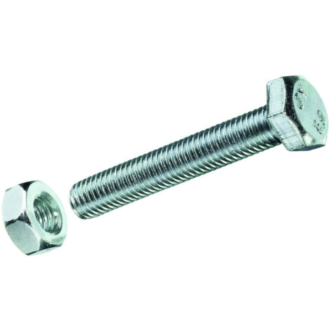 HSI Sechskantschrauben, mit Muttern, Stahl, verzinkt, DIN 933, M10x 30 mm, 25 STK
