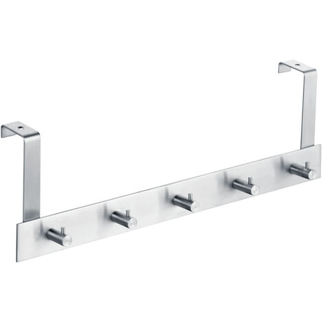 HSI Tür-Garderobe, Nubsi 5 Haken, Edelstahl, 400x15x3mm, 1 STK