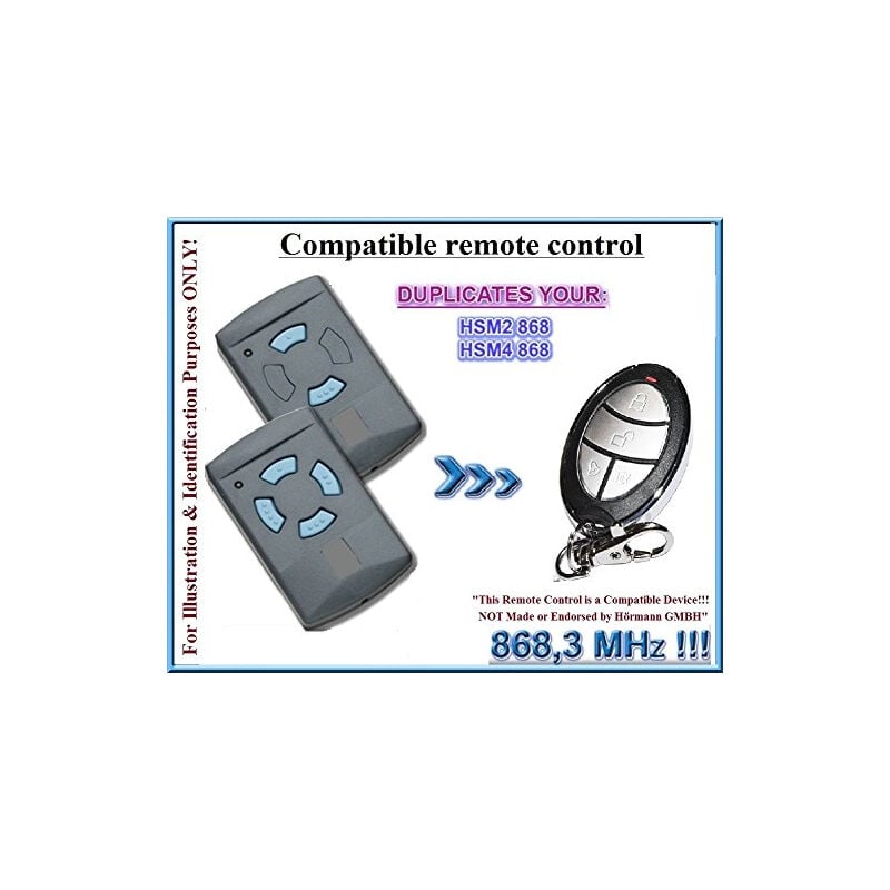 HSM2 HSM4 compatible émetteur de remplacement de la télécommande, 868,3MHZ fixed code Klingspor