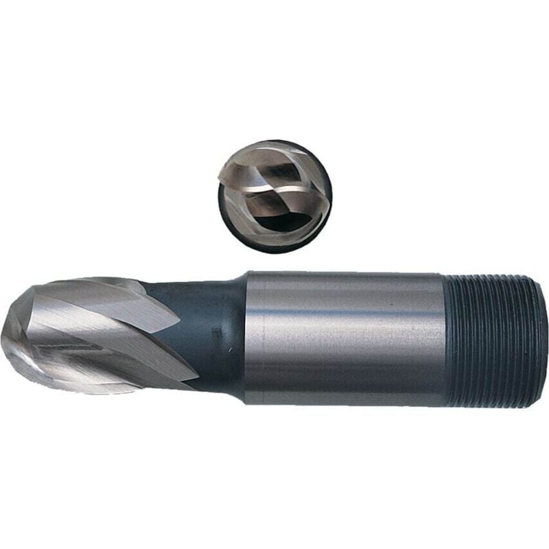 Sherwood 4.00MM HSS 2 Flute Threaded Shank Ball Nose Short Series Slot Drills
