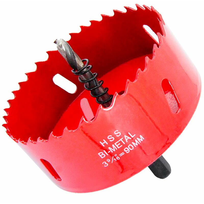 Hss bi-metal hole saw with chuck for wood and metal 90 mm