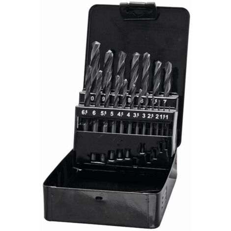 HSS-Bohrer-Satz 19-teilig in Metall-Box, geeignet für Metall, Größen: 1 - 10 mm