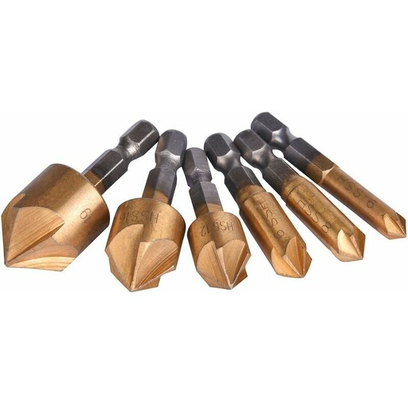 Hoopzi - hss Countersink 5 Flute Countersink Countersink Set Hand Countersink