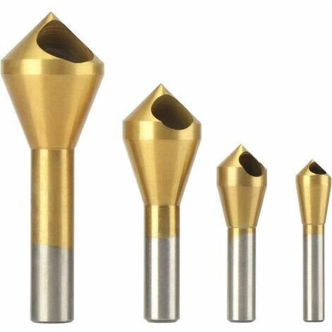 HSS Countersink Chamfering Deburring Drill Bit for Metal Wood Drilling 4pcs