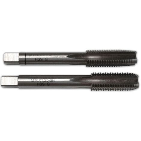 HSS-Feingewindebohrer, 2-fach – 2er-Set – HSS-Gewindebohrer-Set: 10 x 125 mm