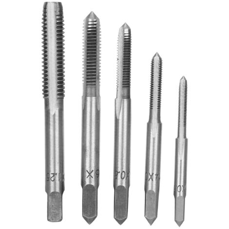 HSS-Handgewindebohrer-Set - M3 M4 M5 M6 M8 (5-teilig, Silber)