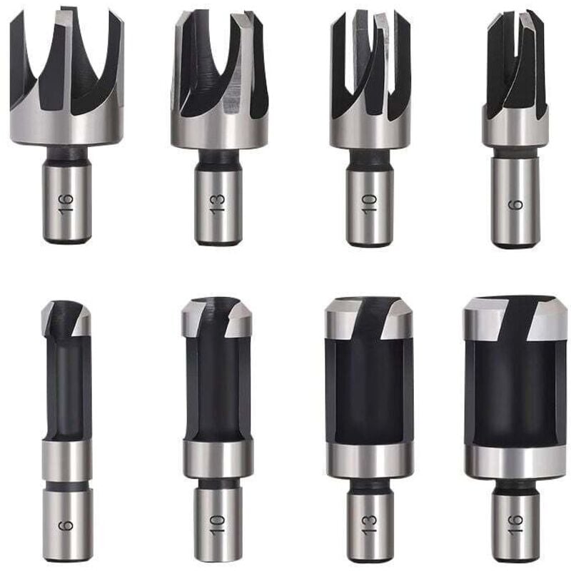 Image of HSS-Holzbohrer, 8 Stück, zum Schneiden von Holz, 6 mm, 10 mm, 13 mm und 16 mm.