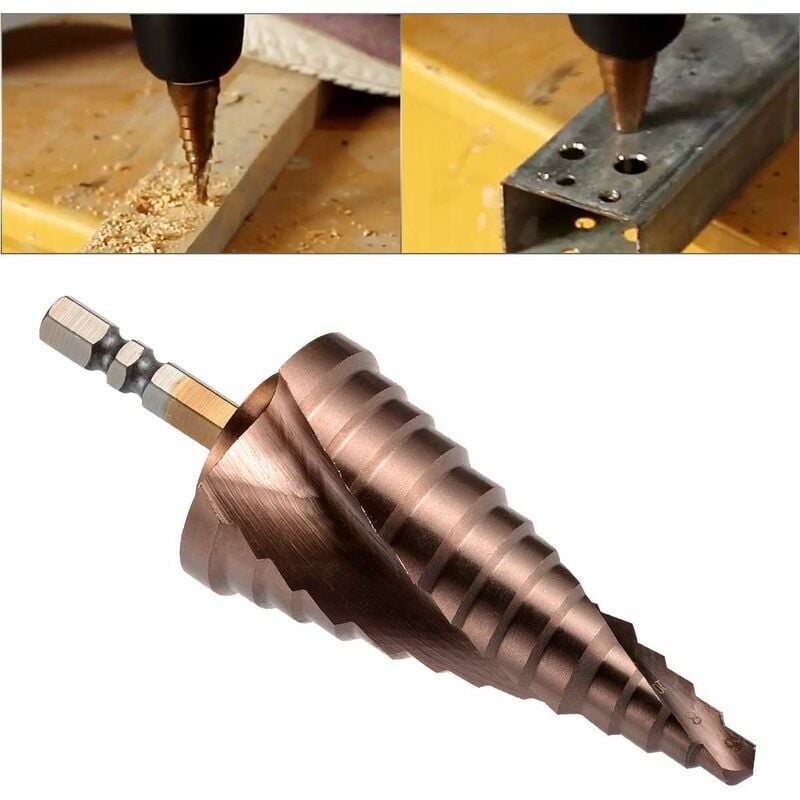 HSS M35 - Foret hélicoïdal cannelé à queue hexagonale pour bois, acier, aluminium, métal - Scie cloche 6-35 mm - 0,25 - Cobalt