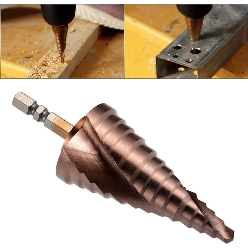 Hss M35 - Foret hélicoïdal cannelé à queue hexagonale pour bois, acier, aluminium, métal - Scie cloche 6-35 mm - 0,25' - Cobalt