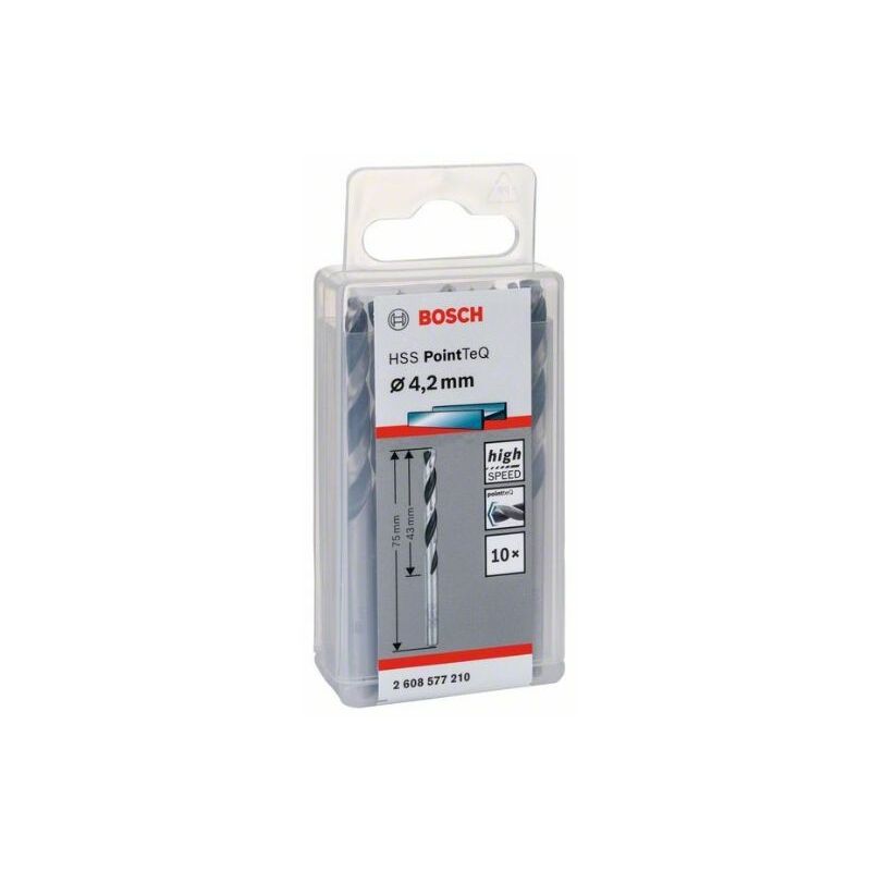 

Bosch - Hss-Rpointteq Din338 4.2X43X75:10Uds.