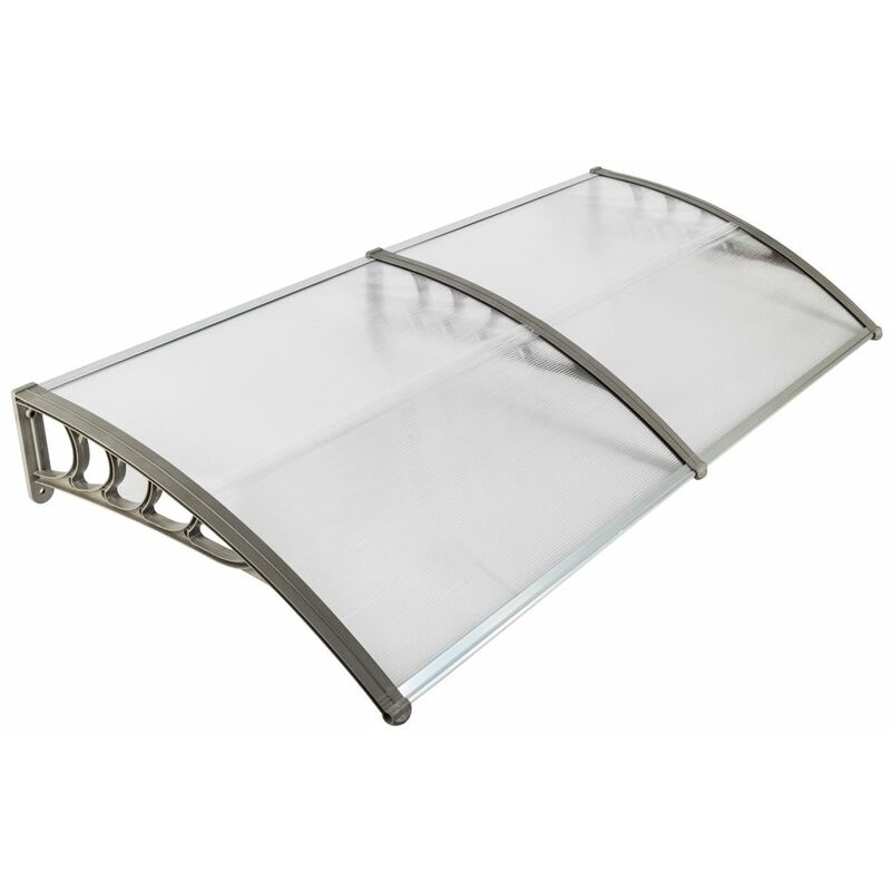Talkeach - HT-200 x 100 Application domestique Porte et fenêtre Couverture de pluie Eaves Canopy Support - Transparent et gris - Transparent et gris