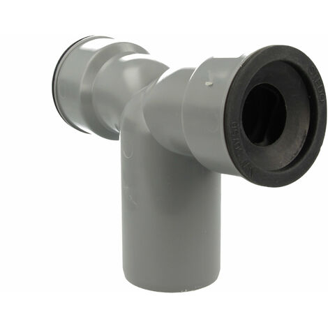 HT Doppel Siphonwinkel Bogen 90° Ø 32/50/32, mit Siphon-Gummis Ø 32 mm