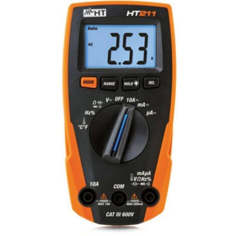 HT Instruments HT211 Multímetro digital naranja CAT III 600 V