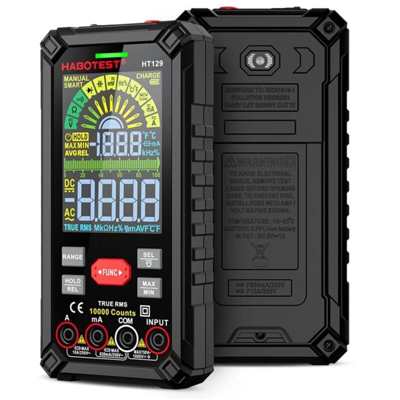 Durficst - HT129 multimètre intelligent multimètre numérique intelligent multimètre numérique portatif à écran couleur