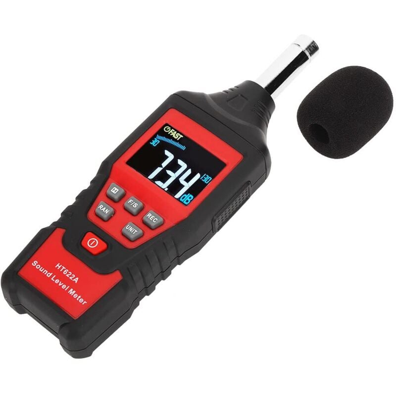 HT622a Sonomètre 30dB-130dB Moniteur de décibels 30-130dBC Détecteur audio portatif lcd Affichage numérique Compteur de bruit Testeur de bruit