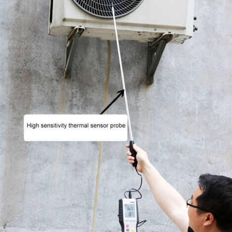 HT9829 Thermisches Anemometer – Präzise Messung von Luftgeschwindigkeit, -volumen und -temperatur mit 1 m flexiblem Schlauch