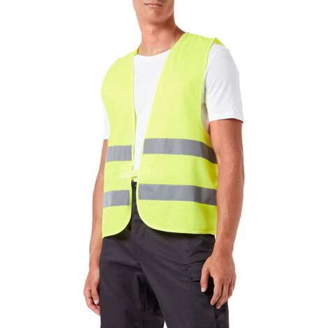 HTC Equipements 321810 Gilet di sicurezza alta visibilità, Giallo, XL