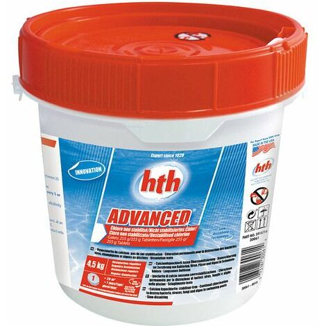 Hypochlorite de calcium Advanced Non-Stabilised 255g Chlorine Tablets 4.5kg - HTH