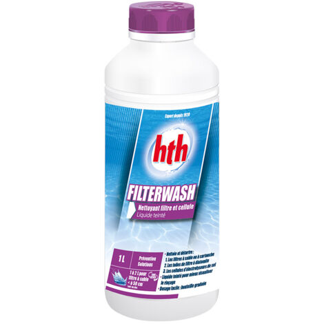 FILTERWASH Liquide teinté - Nettoyant filtre et cellule d'électrolyse - 1L - hth 00204779