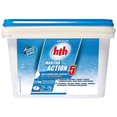 HTH Maxitab Action 5 - Galets de Chlore stabilisé 2,7kg
