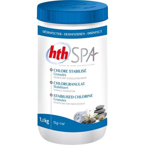 Chlore stabilisé désinfection régulière hth Spa granulés - 1,2 kg - 1,2 kg