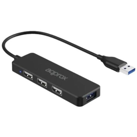 Hub 3 Anschlüsse usb 2.0 + 1 Anschluss usb 3.0 schwarz approx