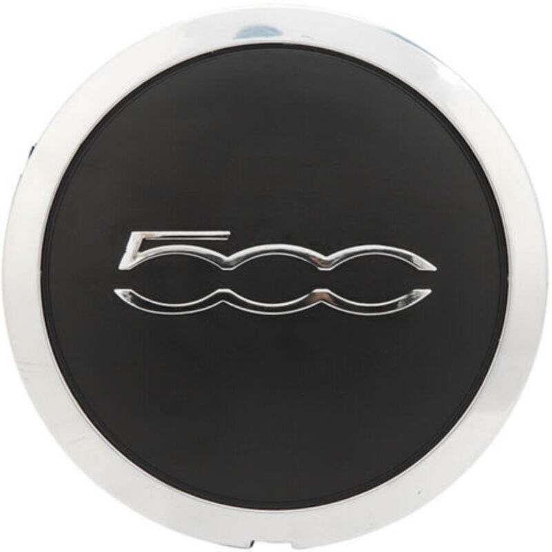 Hub Center, Wheel Center Cap with Chrome Trim, 68078419AC Hub Center Cap Replacement for FIAT 500, Car Wheel Center Hub Caps Black, TRIMEC
