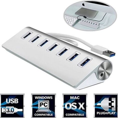 HUB Hub 7 ports USB 30 pour iMac MacBook MacBook Air MacBook Pro Mac Mini PC et ordinateurs portables
