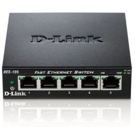 HUB Switch puertos 5 puertos Gigabit Ethernet D-LINK DES-105 Puer