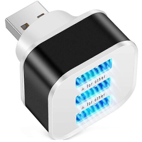 Hub USB 2.0 3 ports, chargeur multiprise USB, répartiteur compatible large, station d'accueil pour ordinateur, charge rapide et stable, compact pour PC et accessoires.