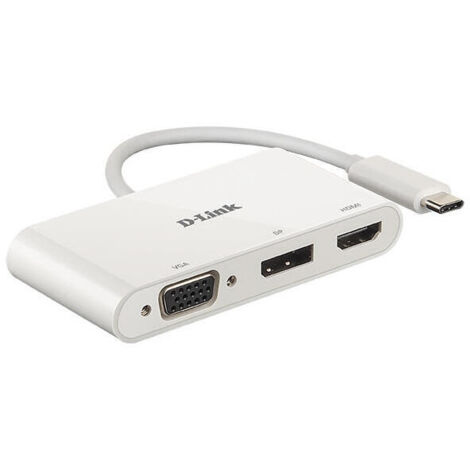 Hub USB 2.0 D-Link DUB-V310/ 1 HDMI/ 1 Displayport/ 1 VGA/ Blanco
