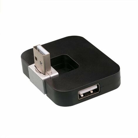 Hub USB 2.0 rotatif répartiteur USB vers USB pour Windows PS3, Xbox, Wii, PC, Mac, ordinateur portable, Mac Book, tablette, tablette (Noir)