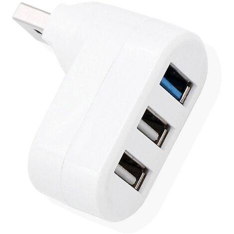 Hub USB 3 ports, répartiteur USB 3.0, station d'accueil pour ordinateur portable, rallonge incluse dans une sacoche