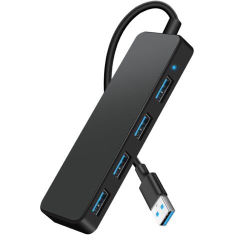 Hub USB 3.0, ciabatta USB a 4 porte, adattatore multi USB ultra sottile da 5 Gbps, splitter per MacBook Pro/Air, iMac, Surface Pro, XPS, PC, mouse, stampante, tastiera, Dell, disco rigido