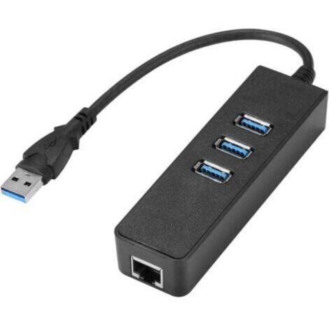 HUB USB 3,0 de 3 puertos a RJ45 Gigabit Ethernet 10/100/1000Mbit adaptador USB Ethernet para MacBook, Surface Pro, Chromebook