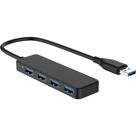 Hub USB 3.0 Multi USB 4 Ports 3.0 5Gbps Adaptateur Portable Multi Data Hub avec Câble de 30mm Compatible pour Macbook/Mac Pro/Mini/iMac/Surface Pro/XPS/Notebook PC, Plug-et-Play,Adélala