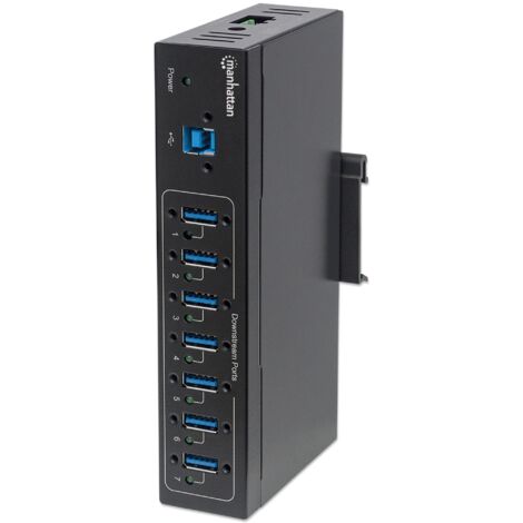 Hub USB 3.2 Gen 1 (3.1 Gen 1) Nero con 7 porte, compatibile Manhattan Manhattan 164405, velocit� fino a 5000 Mbit/s
